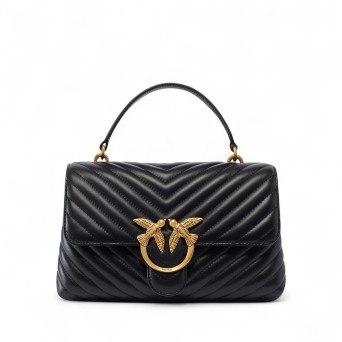 PINKO - Medium Love Bag Sac à main Puff en cuir nappa à chevrons