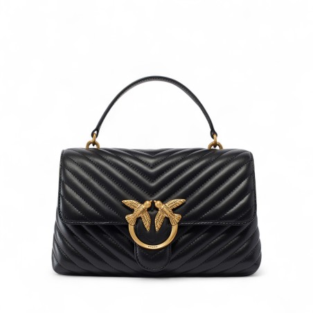 PINKO - Borsa a mano media Love Bag Puff in nappa chevron