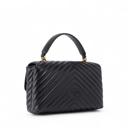 PINKO - Medium Love Bag Sac à main Puff en cuir nappa à chevrons