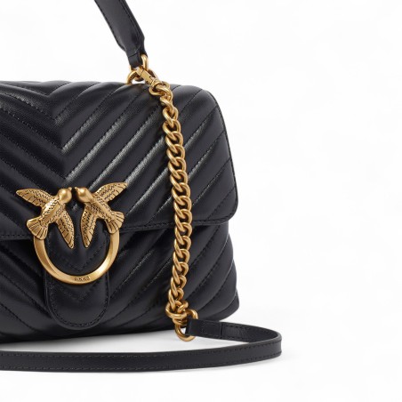 PINKO - Borsa a mano media Love Bag Puff in nappa chevron