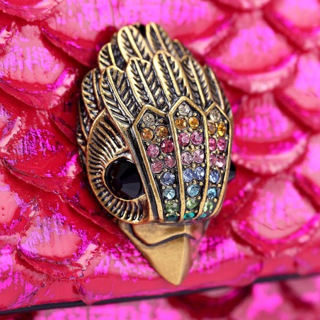 KURT GEIGER - Sac à bandoulière moyen en cuir Kensington imprimé serpent