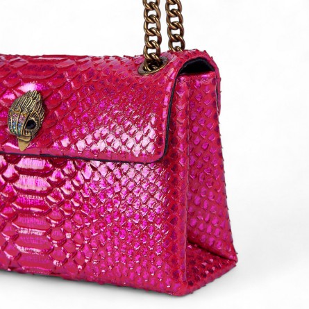 KURT GEIGER - Borsa a tracolla Leather Medium Kensington Snake Print