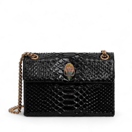 KURT GEIGER - Borsa a tracolla Leather Medium Kensington Snake Print