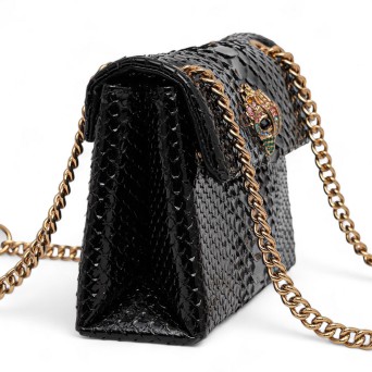 KURT GEIGER - Bolso de hombro mediano de piel con estampado de serpiente Kensington 2