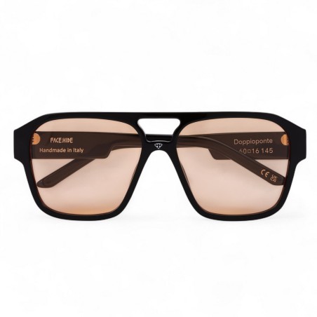 FACEHIDE - Lunettes de soleil double pont Noir Orange