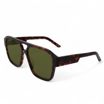 FACEHIDE - Lunettes de soleil double pont vert havane 2