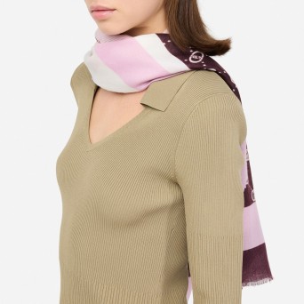 LIU JO - Stole with check print and logo 2