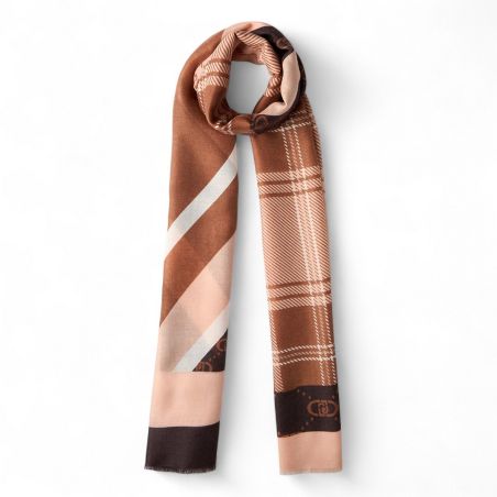 LIU JO - Stole with check print and logo