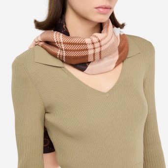 LIU JO - Stola con stampa check e logo 2