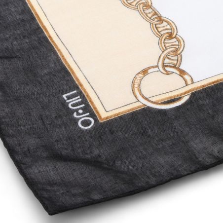 LIU JO - Scarf with animal print and chain