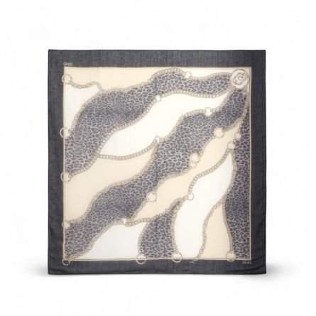 LIU JO - Foulard con stampa animalier e chain