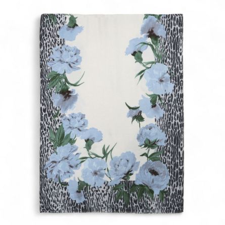 LIU JO - Stole with floral animal print and frayed edges