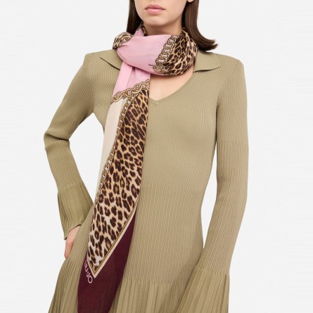 LIU JO - Écharpe avec imprimé animalier et chaîne LIU JO - Écharpe avec imprimé animalier et chaîne