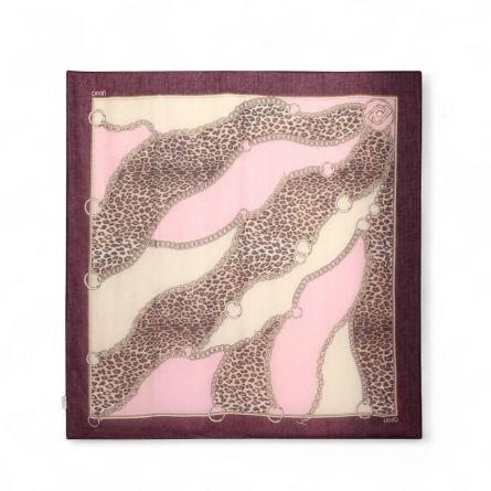 LIU JO - Foulard con stampa animalier e chain