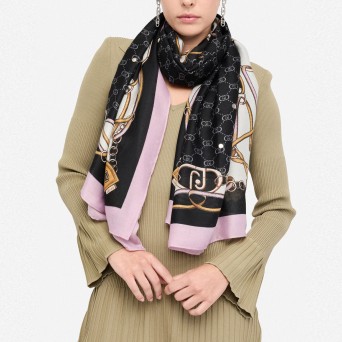 LIU JO - Stole with graphic pattern print and logo 2