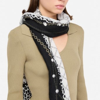 LIU JO - Stole with animal print and logo 2