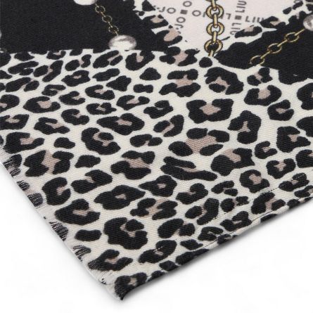 LIU JO - Stole with animal print and logo