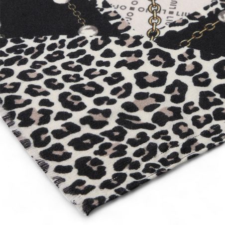 LIU JO - Estola con estampado animal y logotipo