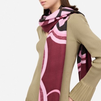 LIU JO - Stola con stampa logo e bordi sfrangiati 2