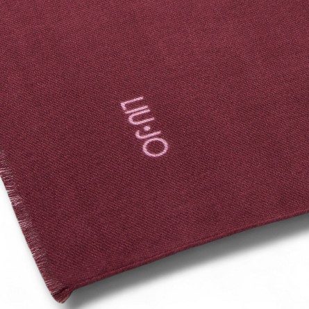 LIU JO - Étole avec logo imprimé et bords effilochés LIU JO - Étole avec logo imprimé et bords effilochés