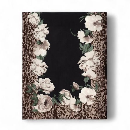 LIU JO - Stola con stampa animalier floreale e bordi sfrangiati