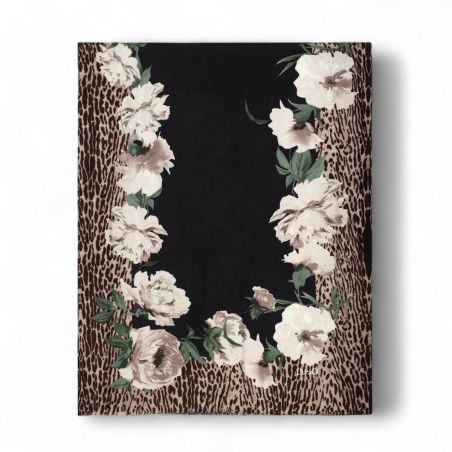 LIU JO - Stola con stampa animalier floreale e bordi sfrangiati