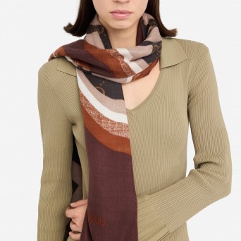 LIU JO - Stole with logo print and frayed edges 2