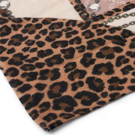 LIU JO - Estola con estampado animal y logotipo LIU JO - Estola con estampado animal y logotipo