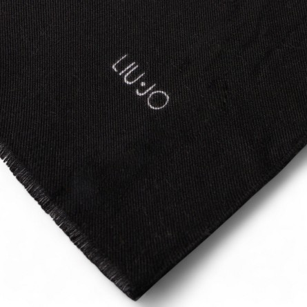 LIU JO - Estola con logo estampado y bordes deshilachados LIU JO - Estola con logo estampado y bordes deshilachados