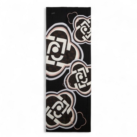 LIU JO - Estola con logo estampado y bordes deshilachados LIU JO - Estola con logo estampado y bordes deshilachados