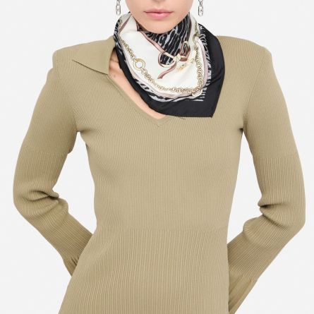 LIU JO - Scarf with animal patchwork pattern