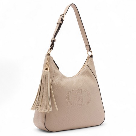 LIU JO - Shoulder bag with logo and tassel charm