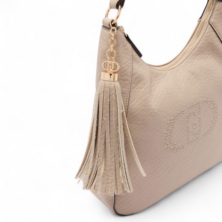 LIU JO - Borsa a spalla con logo e charm nappina