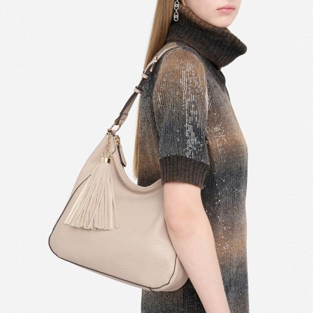 LIU JO - Bolso bandolera con logo y charm de borla