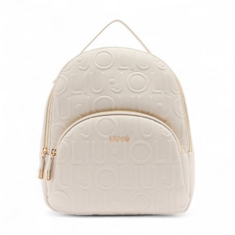 LIU JO - Backpack with all over imprinted lettering logo