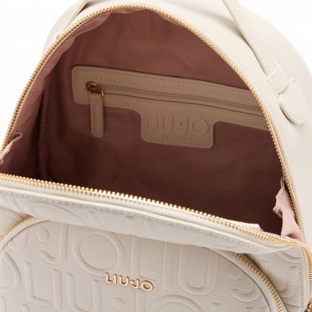 LIU JO - Sac à dos avec logo en lettres gaufrées sur toute la surface