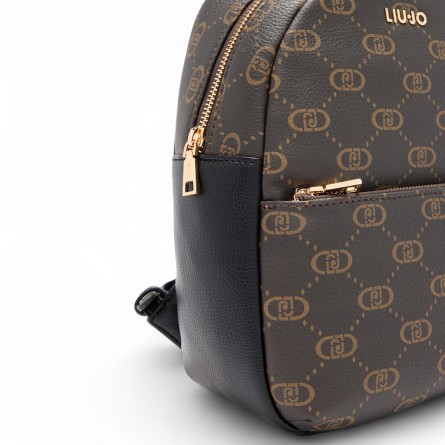 LIU JO - Zaino con logo monogramma all over