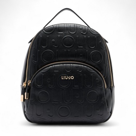 LIU JO - Mochila con logotipo de letras en relieve en toda la superficie