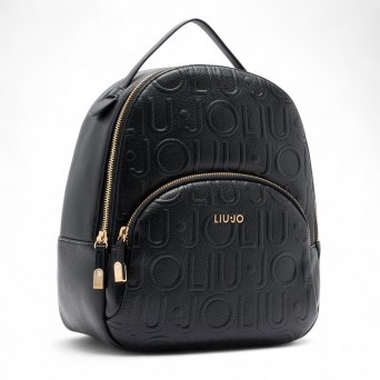 LIU JO - Backpack with all over imprinted lettering logo 2