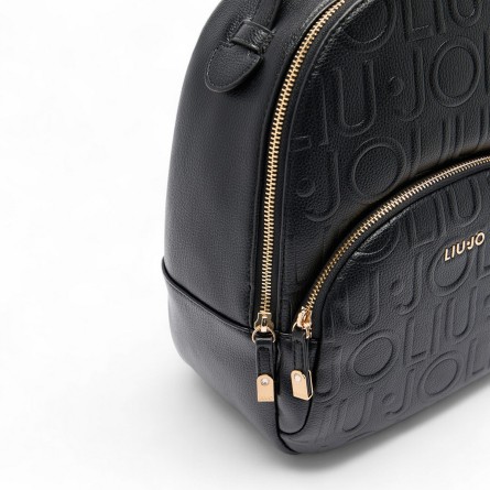 LIU JO - Backpack with all over imprinted lettering logo