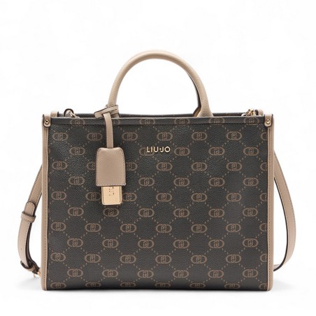 LIU JO - Tote bag with logo monogram all over