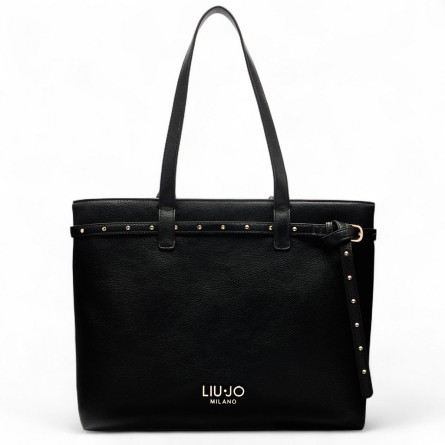 LIU JO - Borsa tote con logo lettering e borchie
