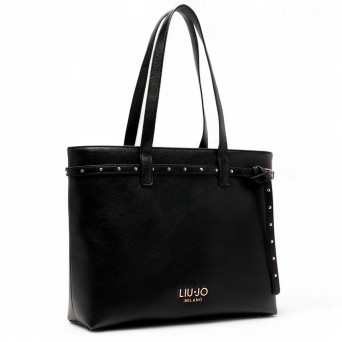 LIU JO - Tote bag with logo lettering and studs 2