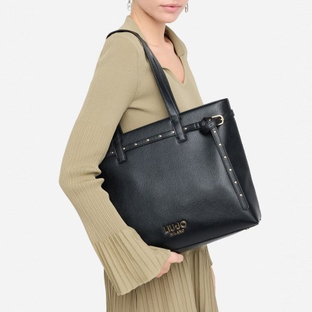 LIU JO - Tote-Tasche mit Logo Schriftzug und Nieten LIU JO - Tote-Tasche mit Logo Schriftzug und Nieten