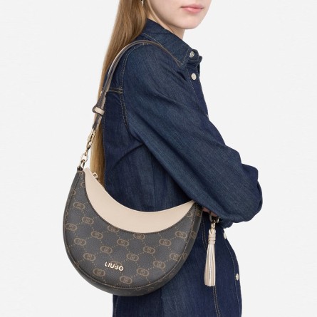 LIU JO - Hobo-Tasche mit allseitigem Monogramm-Logo LIU JO - Hobo-Tasche mit allseitigem Monogramm-Logo