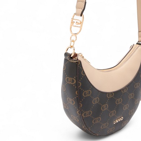 LIU JO - Borsa hobo con logo monogramma all over