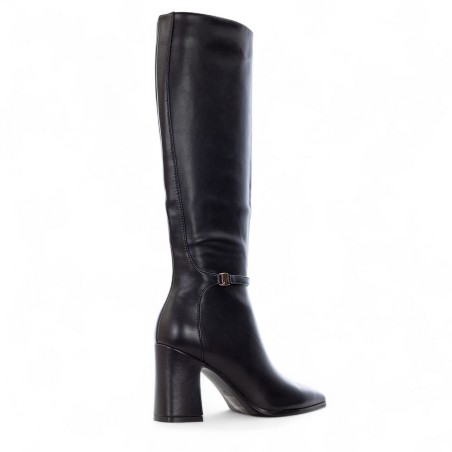 EXÉ - Faux leather long boot with ornamental buckle