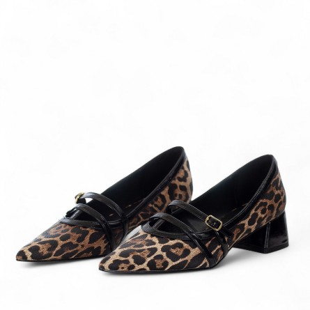 EXÉ - Décolleté en faux cuir avec double bretelle EXÉ - Décolleté en faux cuir avec double bretelle