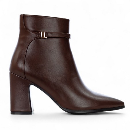 EXÉ - Faux leather ankle boot with ornamental buckle
