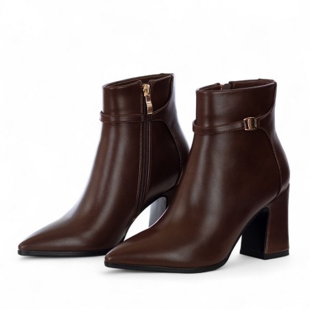 EXÉ - Faux leather ankle boot with ornamental buckle